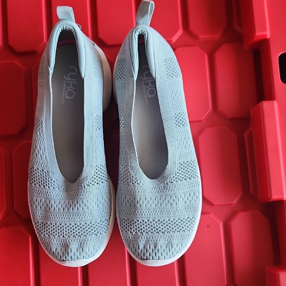 Ryka Light Gray Knit Slip-On Shoes